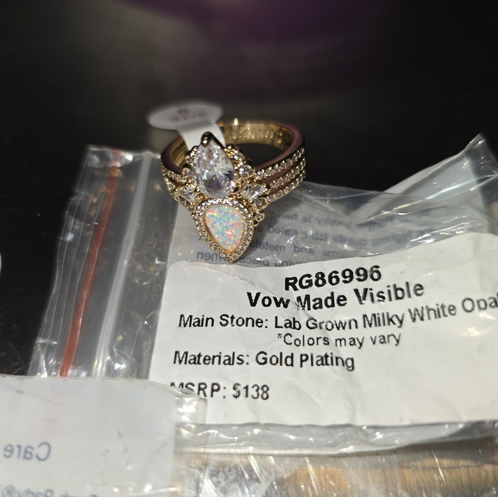 Gold Plated Opal Ring SIZE 9